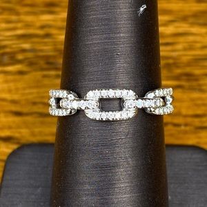 David Yurman 18 karat white gold stac ring 5.75